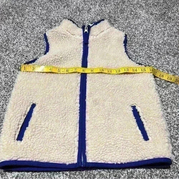 Duluth Trading Childs Sherpa Vest Unisex Sz 6 Off White/cream And Blue - Picture 5 of 9